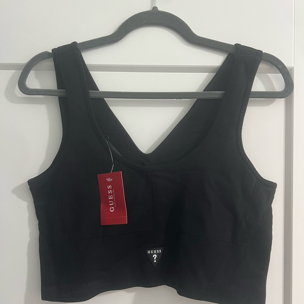 Guess Black V-Neck Top